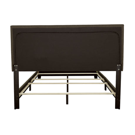 Boyd Upholstered Panel Bed with Chrome Nailhead Trim - Charcoal Fabric & Black Legs, Twin to California King – view 15