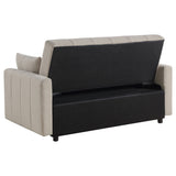 Portland Channel-Tufted Boucle Sleeper Sofa Bed with Bolsters - Latte, Pull-Out Sleeping Surface – view 10