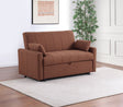 Portland Channel-Tufted Boucle Sleeper Sofa Bed - Pull-Out Design with Bolster Pillows in Copper – view 1