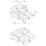 Portland Channel-Tufted Boucle Sleeper Sofa Bed - Pull-Out Design with Bolster Pillows in Copper – view 14