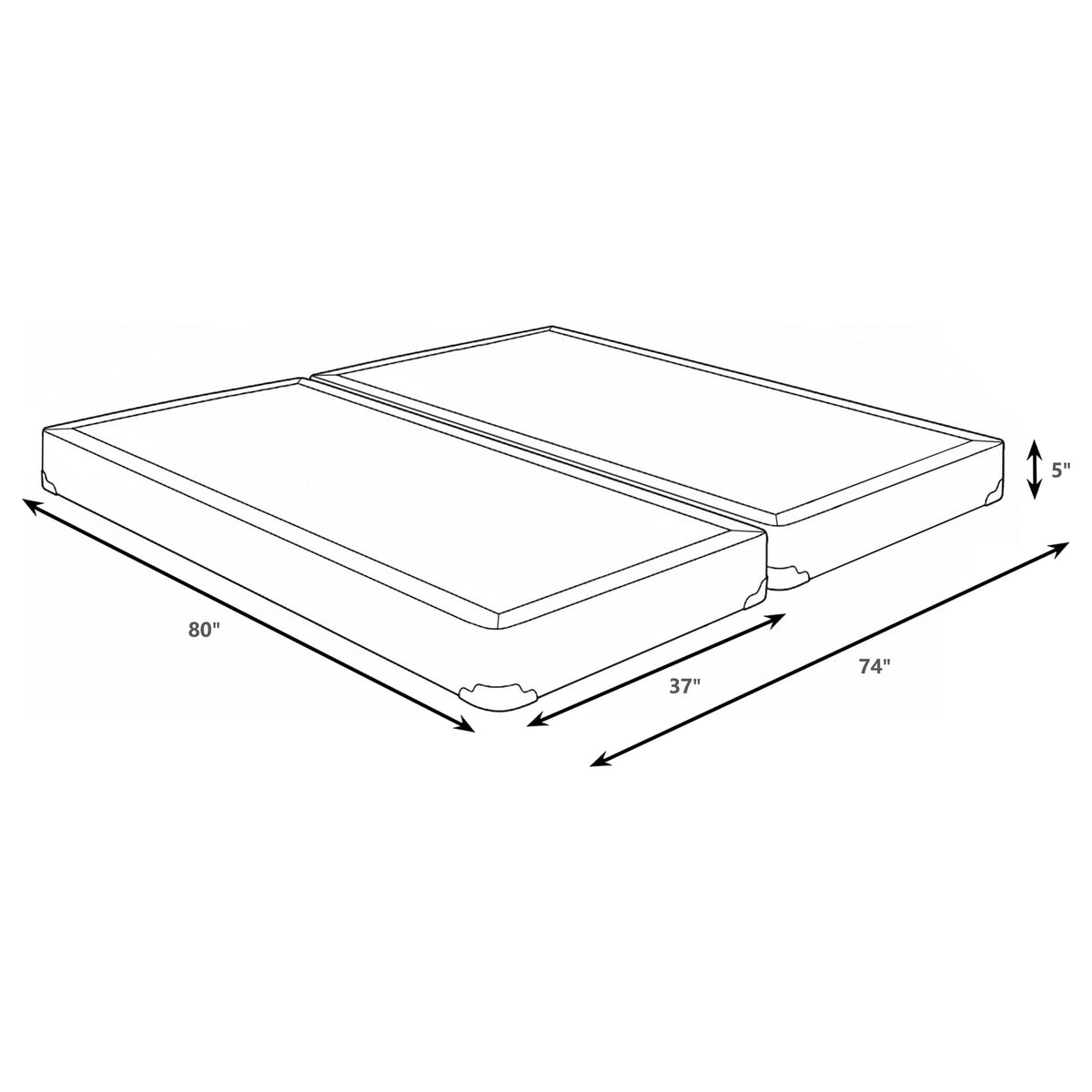 Mercer 5" Low Profile Box Spring Foundation - Handcrafted Slat Support in Grey, Twin to California King – view 13