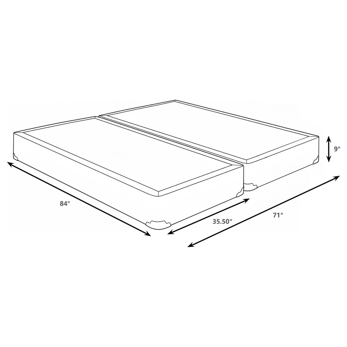 Mercer 9" Standard Box Spring Foundation - Handcrafted Slat Support with Kara-Guard Padding, Twin to King – view 12