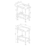 Palmer 2-Tier Bar Cart with 3-Bottle Wine Rack - Traditional Merlot with Brass-Finish Accents – view 9