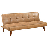 Jenson Armless Convertible Sofa Bed - Saddle Brown