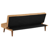 Jenson Armless Convertible Sofa Bed - Biscuit-Tufted Faux Leather in Saddle Brown or Dark Coffee – view 10