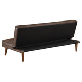 Jenson Armless Convertible Sofa Bed - Biscuit-Tufted Faux Leather in Saddle Brown or Dark Coffee – view 20