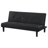 Stanford Armless Convertible Sofa Bed - Black Velvet with Linear Tufting – view 6