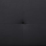 Stanford Armless Convertible Sofa Bed - Black Velvet with Linear Tufting – view 11