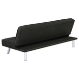 Joel Grid-Tufted Convertible Sofa Bed - Black Fabric with Chrome Legs, Compact Guest Sleeper – view 6