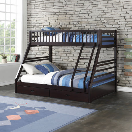 Jason Twin XL over Queen Bunk Bed with 2 Storage Drawers