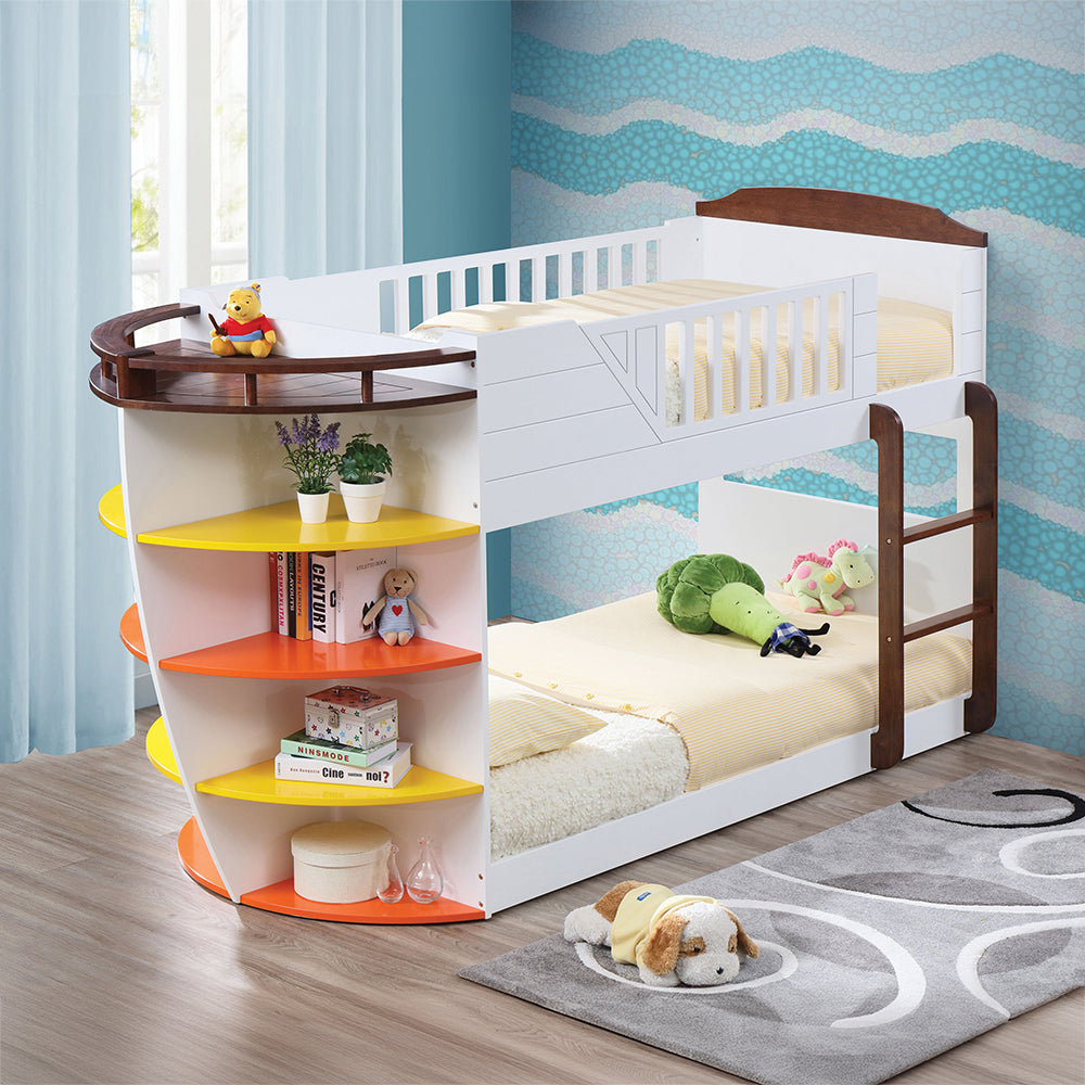 Neptune Twin over Twin Bunk Bed with Storage Shelves