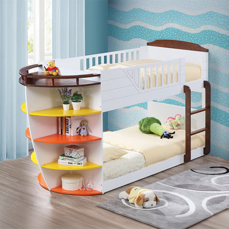 Neptune Twin over Twin Bunk Bed with Storage Shelves