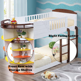 Neptune Twin over Twin Bunk Bed with Storage Shelves