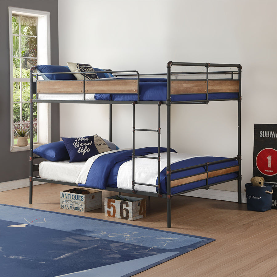 Brantley II Metal Bunk Bed - Queen over Queen or Full XL over Queen in Sandy Black & Dark Bronze