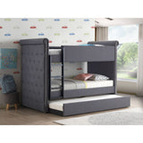 Romana II Upholstered Twin over Twin Bunk Bed with Trundle