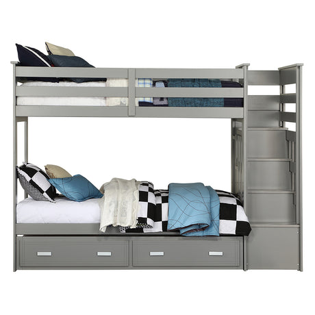 Allentown Twin over Twin Bunk Bed with Trundle & Storage Staircase