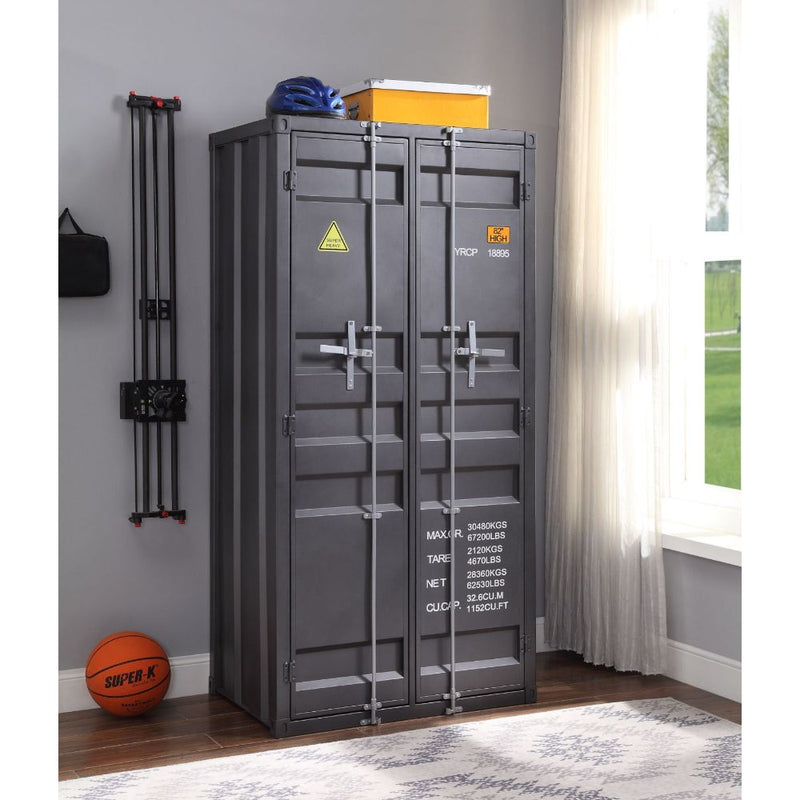 Cargo Industrial Shipping Container Bedroom Storage - Metal Wardrobe, Chests & Chair in Gunmetal, White, Blue or Red