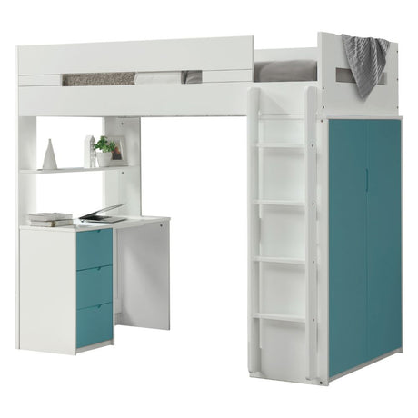 Nerice Twin Loft Bed with Desk & Wardrobe