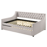 Lianna Button-Tufted Velvet Daybed with Trundle