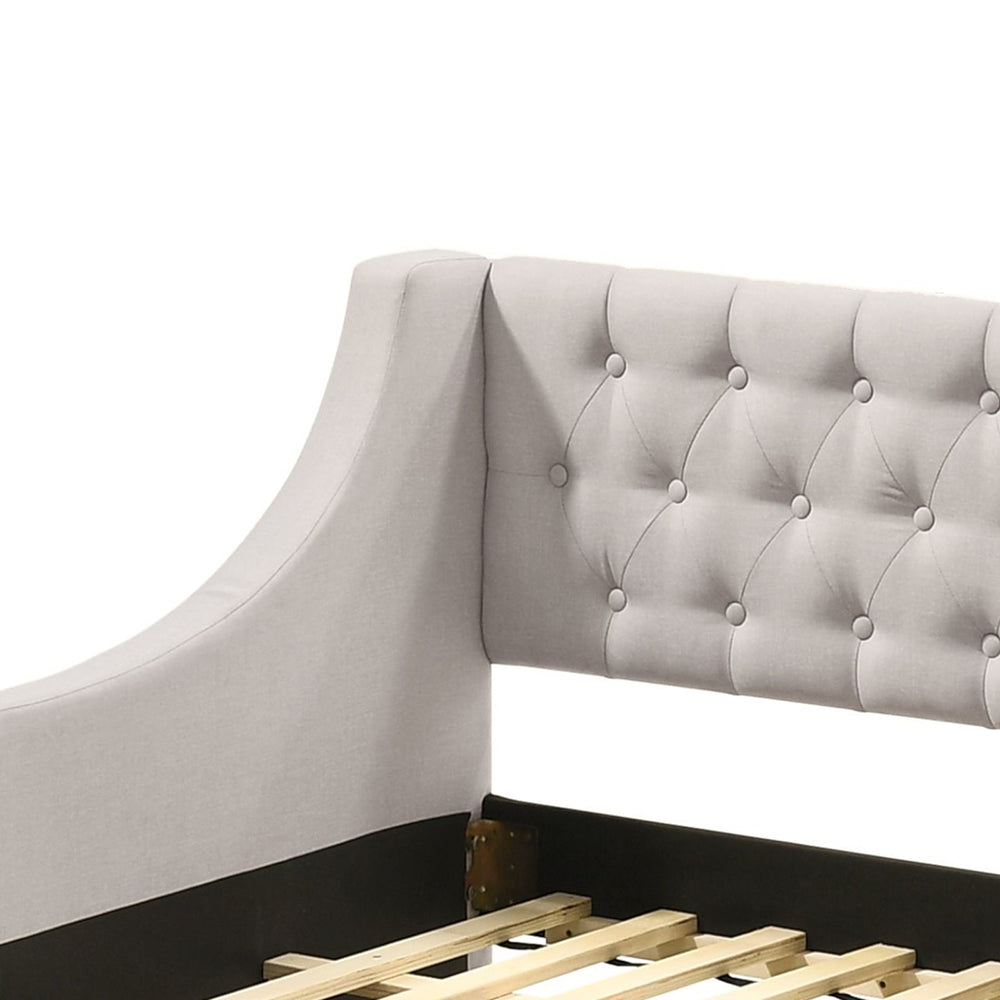 Lianna Button-Tufted Velvet Daybed with Trundle