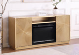 Weston fireplace mantel styled with decor in a contemporary living room setting