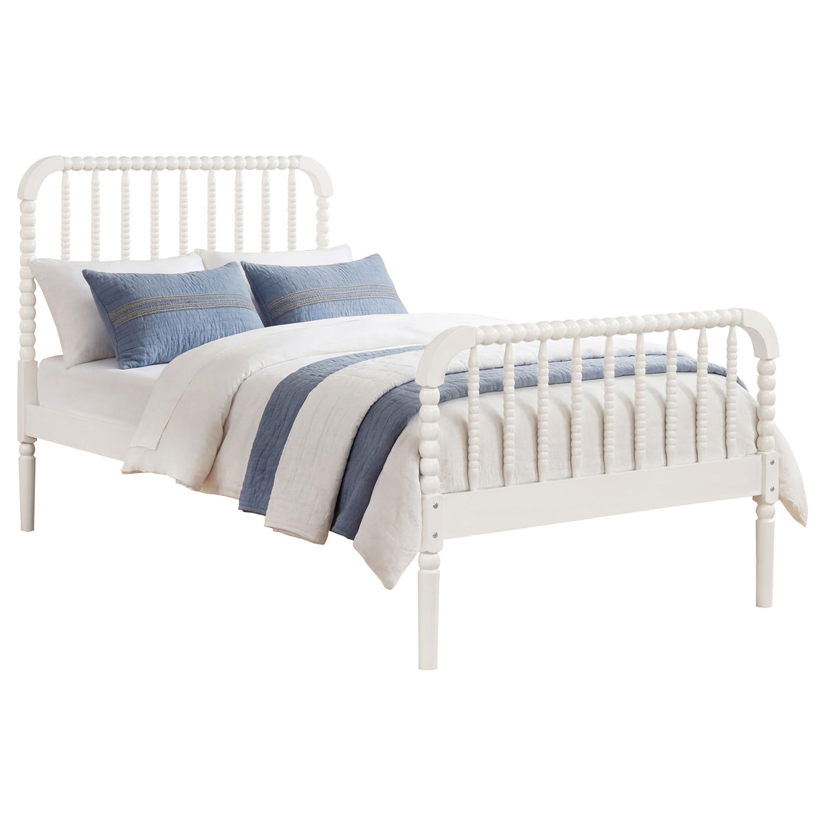 Jones Jenny Lind Twin Bed - Classic Spindle Platform Bed in White Solid Wood – view 3