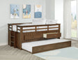 Carlsbad Twin Captain's Bed with Trundle - Storage Drawers in Medium Brown Pine – view 1