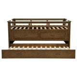 Carlsbad Twin Captain's Bed with Trundle - Storage Drawers in Medium Brown Pine – view 6