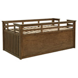 Carlsbad Twin Captain's Bed with Trundle - Storage Drawers in Medium Brown Pine – view 8