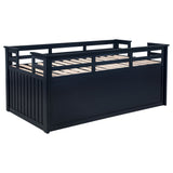 Carlsbad Twin Captain's Bed with Trundle & 2 Drawers - Guardrails & Built-In Ladder in Navy Blue – view 9