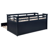 Carlsbad Twin Captain's Bed with Trundle & 2 Drawers - Guardrails & Built-In Ladder in Navy Blue – view 10