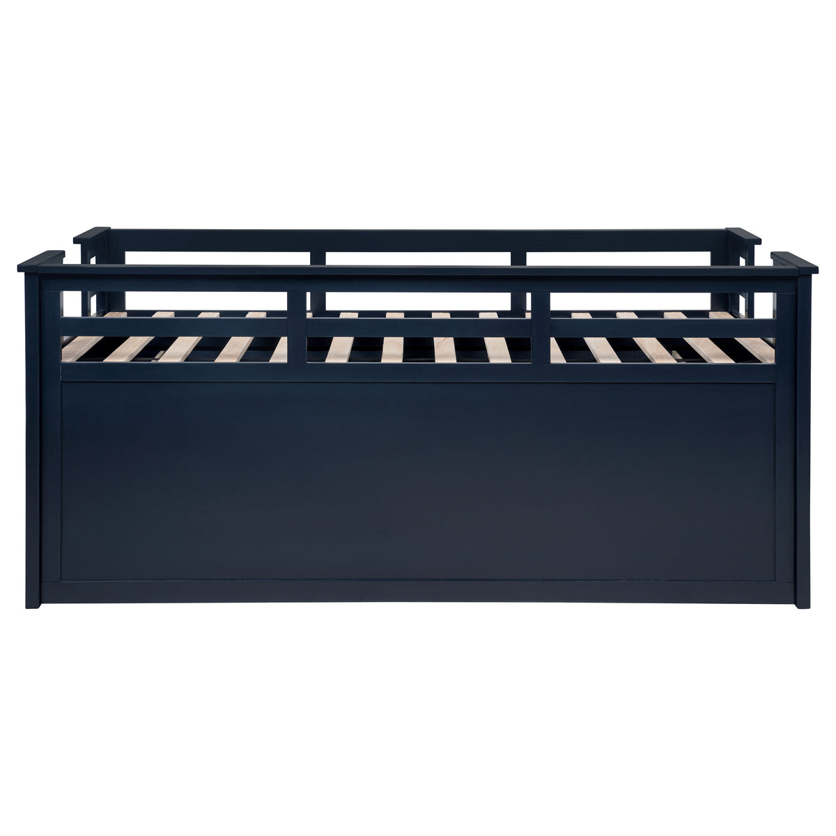 Carlsbad Twin Captain's Bed with Trundle & 2 Drawers - Guardrails & Built-In Ladder in Navy Blue – view 11