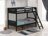 Littleton Wood Bunk Bed - Twin over Twin or Twin over Full, Convertible with Angled Ladder in Espresso, White, Black or Grey – view 3