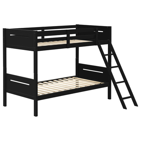 Littleton Wood Bunk Bed - Twin over Twin / Black