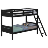 Littleton Wood Bunk Bed - Twin over Twin or Twin over Full, Convertible with Angled Ladder in Espresso, White, Black or Grey – view 20