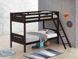 Littleton Wood Bunk Bed - Twin over Twin or Twin over Full, Convertible with Angled Ladder in Espresso, White, Black or Grey – view 1