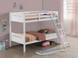 Littleton Wood Bunk Bed - Twin over Twin or Twin over Full, Convertible with Angled Ladder in Espresso, White, Black or Grey – view 2