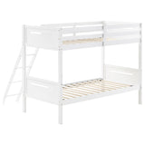 Littleton Wood Bunk Bed - Twin over Twin or Twin over Full, Convertible with Angled Ladder in Espresso, White, Black or Grey – view 17