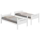 Littleton Wood Bunk Bed - Twin over Twin or Twin over Full, Convertible with Angled Ladder in Espresso, White, Black or Grey – view 18