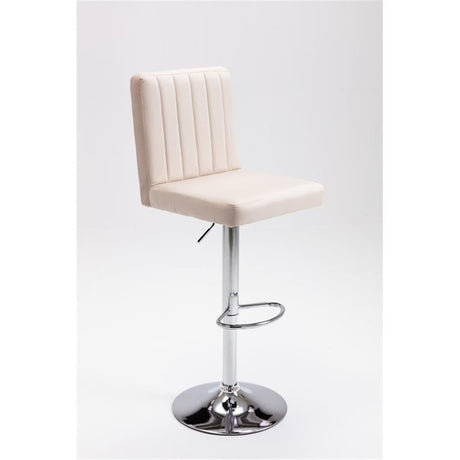 Yorkie Velvet Upholstered Modern Swivel Bar Stool in Beige