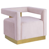 Hayes Tufted Modern Glam Velvet Accent Chair in Pink