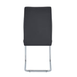 Upholstered Contemporary Faux Leather Side Chairs Black - angle view