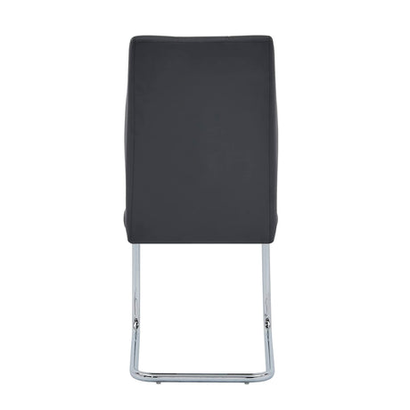 Upholstered Contemporary Faux Leather Side Chairs Black - angle view