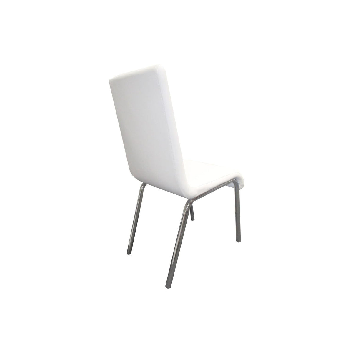 Bailee 5-Piece Contemporary Glass & Faux Leather Dinette Set - side view