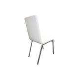 Bailee 5-Piece Contemporary Glass & Faux Leather Dinette Set - side view
