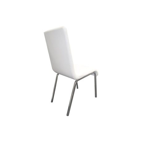 Bailee 5-Piece Contemporary Glass & Faux Leather Dinette Set - side view