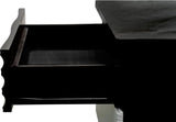 Romania 18" Modern 2-Drawer Bedroom Nightstand with Black Lacquered Frame, Geometric Top Drawer… - detail view