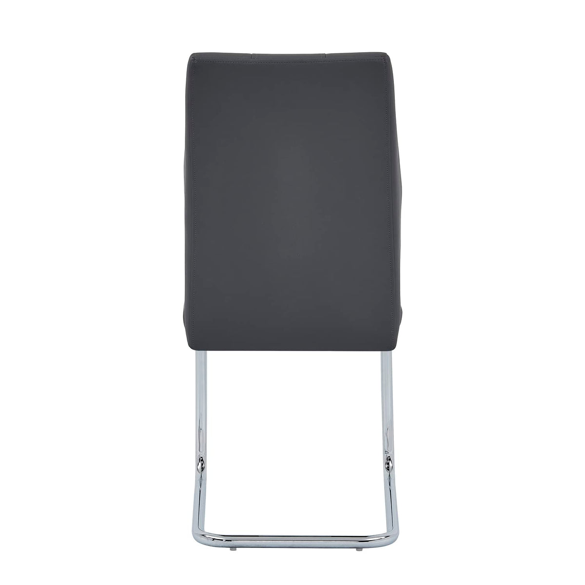 Upholstered Contemporary Faux Leather Side Chairs Grey - angle view