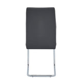 Upholstered Contemporary Faux Leather Side Chairs Grey - angle view