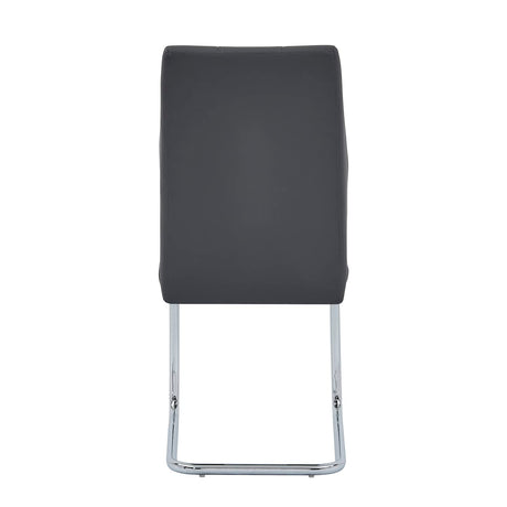 Upholstered Contemporary Faux Leather Side Chairs Grey - angle view